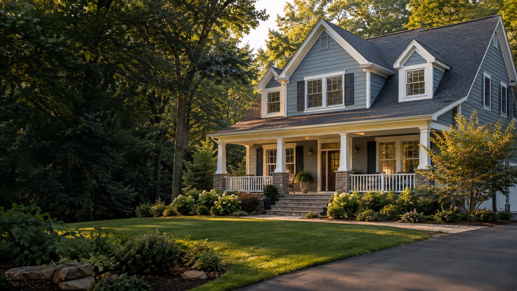 Illustrative Pennsylvania-style home with a welcoming front porch
